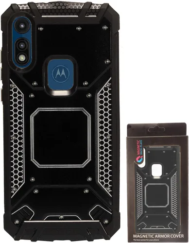 Vista 2 de Para Motorola Moto E (2020) XT2052 - Funda de aluminio de metal para teléfono - ZY1 Negro