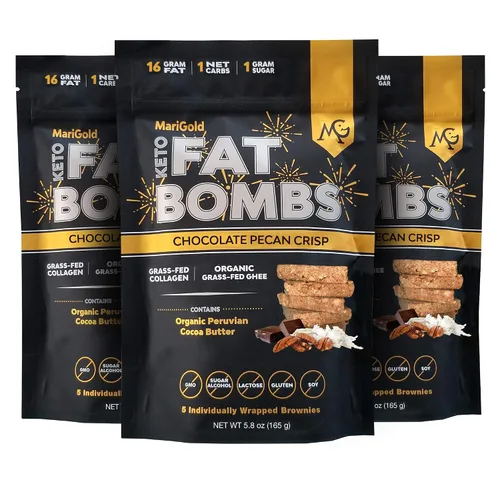 Vista 11 de MariGold Keto Fat Bombs - Limón y Coco, bajo en carbohidratos, rico en colágeno, ghee alimentado con pasto, mantequilla de cacao orgánica, sin