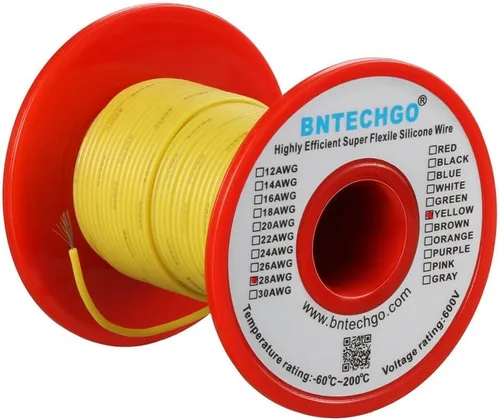 Vista 11 de BNTECHGO Carrete de alambre de silicona de calibre 28 rojo 250 pies Flexible 28 AWG alambre de cobre estañado trenzado