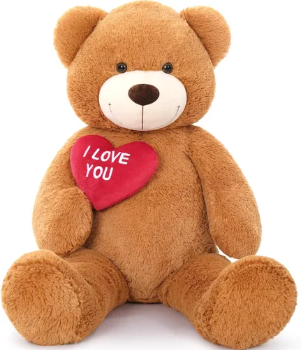 Vista 16 de MaoGoLan Oso de peluche gigante de 52" Oso de peluche - Te amo Corazón rojo Oso de peluche grande para regalo de San Valentín, aniversario, larga