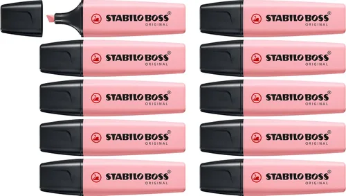 Vista 10 de Resaltador STABILO BOSS ORIGINAL Pastel - Paquete de 10 - Pizarra de lima