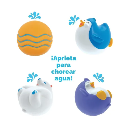 Vista 6 de Nuby Penguin Slide - Juego de juguetes de baño con 4 chorros de baño, juguetes de baño para bebés para niños y niñas de 12 meses en adelante