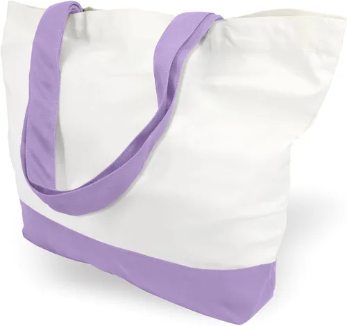 Vista 8 de TOPDesign - Paquete de 1 bolsa de lona de algodón, superfuerte, 12 onzas, bolsa para compras reutilizable, de tela, diseño moderno, en dos tonos