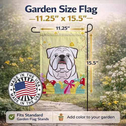 Vista 149 de Caroline's Treasures BB1923GF Bandera decorativa para jardín con diseño de Border Collie, para caza de huevos de Pascua, para jardín, jardín, patio