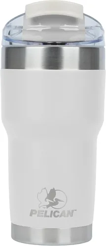 Vista 16 de Pelican Hydration Pelican Traveler™ - Vaso aislado al vacío de 22 onzas, de acero inoxidable, doble pared, con tapa doble, taza de café aislada