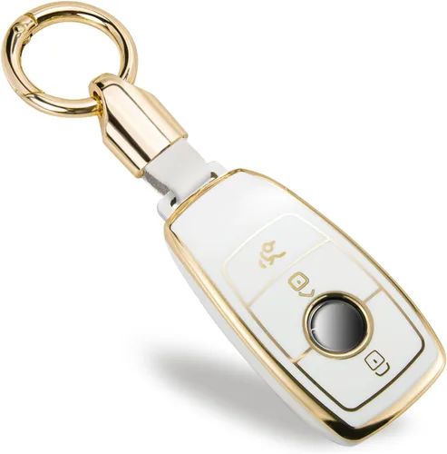 Vista 18 de Funda para Llavero Mercedes con Llavero de Cuerda Trenzada de Metal, Funda de Llave Suave Mejorada para Carcasa de Llavero Remoto Inteligente Sin