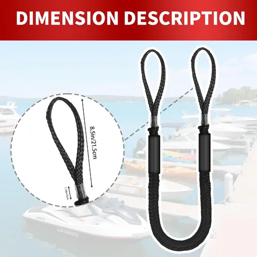 Vista 6 de Cuerda elástica para muelle, cuerda elástica para barco con flotador de espuma para pontón, seadoo, WaveRunner, kayak, regalos de barco