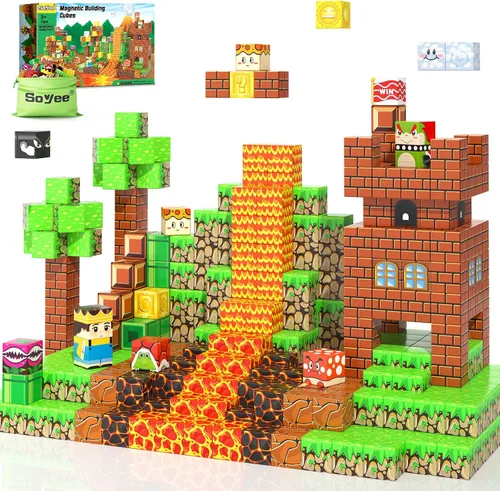 Vista 10 de Soyee Bloques Magnéticos - Juego de Construcción de Mundo Magnético de Mina para Niños Pequeñas Juguetes Sensoriales para Niños y Niñas Edades 3-5
