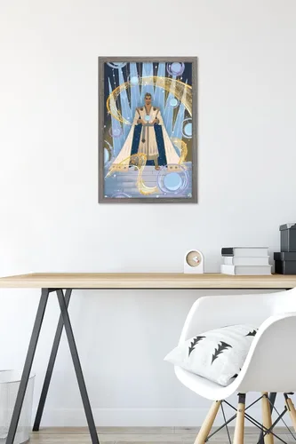 Vista 6 de Trends International Disney Wish - Póster de collage 4 (King Magnifico), póster de pared, 14.72 x 22.37 pulgadas, versión enmarcada de madera