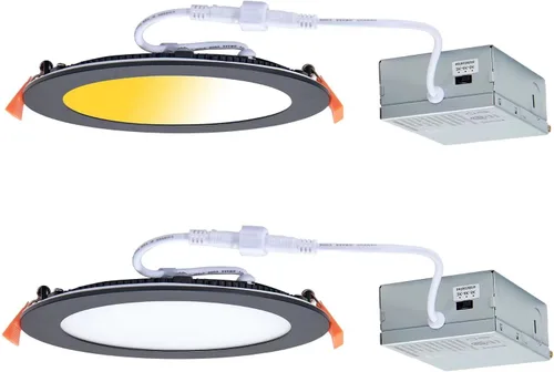 Vista 9 de CycevSun Luces empotrables LED de 4 pulgadas, sin lata, regulables y 5 CCT seleccionables, techo de oblea ultrafina, para exteriores e interiores, 9