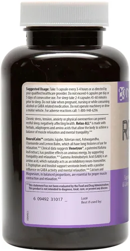 Vista 3 de MRM Relax-All Suplemento dietético - Apoyo al estrés para mujeres y hombres, con GABA, L-teanina y magnesio, promueve el equilibrio mental