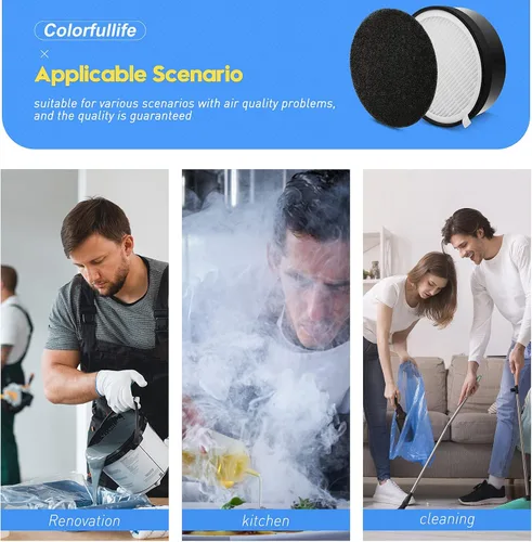 Vista 5 de Colorfullife Paquete de 3 filtros de repuesto LV-H132 compatibles con filtro de purificador de aire LEVOIT LV-H132, filtro True HEPA H13, filtro