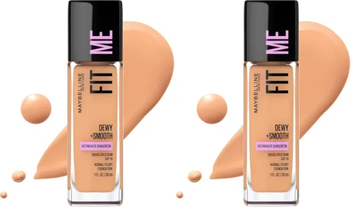 Vista 18 de Maybelline Fit Me Dewy + base líquida suave de maquillaje, Mocha, 1 unidad (el empaque puede variar)
