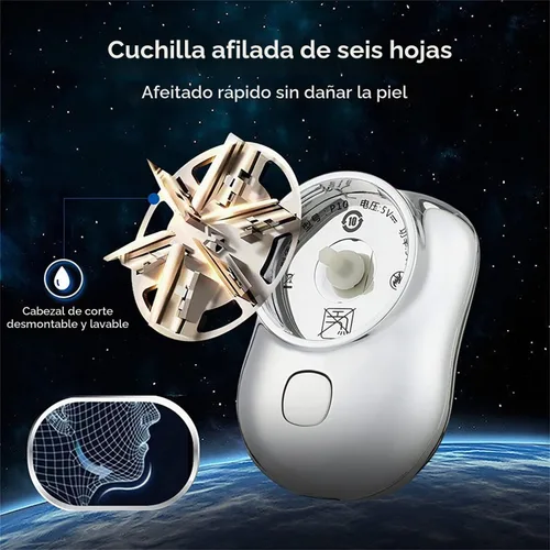 Vista 4 de Mini afeitadora USB 2023 – Nueva versión: afeitadora eléctrica portátil de bolsillo, recargable, impermeable, maquinilla de afeitar eléctrica mágica
