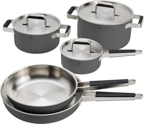 Vista 10 de Pure - Juego de utensilios de cocina de acero inoxidable, 6 piezas, color gris