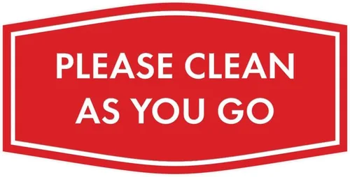 Vista 13 de Fancy Please Clean As You Go - Letrero (negro/plateado), tamaño mediano