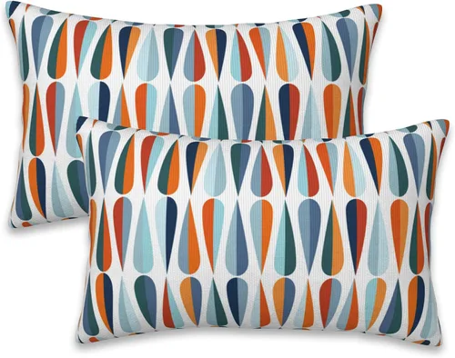 Vista 23 de Fundas de almohada Naqiuli azules florales de 16x16 pulgadas, juego de 2 fundas de almohada decorativas, fundas de cojín para dormitorio, sala