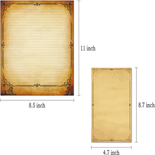 Vista 6 de Anzon Mories Juego de sobres de papel pergamino realista, 48 piezas de escritura estacionaria de 8.5 x 11 pulgadas con 24 sobres autosellantes, apto