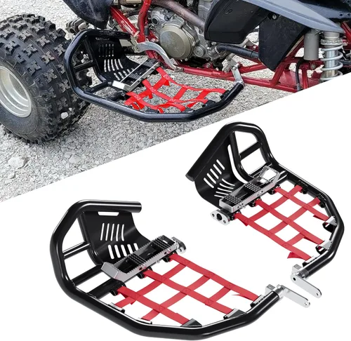 Vista 10 de Kojem Barras Nerf Estriberas compatibles con todos los años Honda 400EX 400X (Nerfs plateados y redes negras)