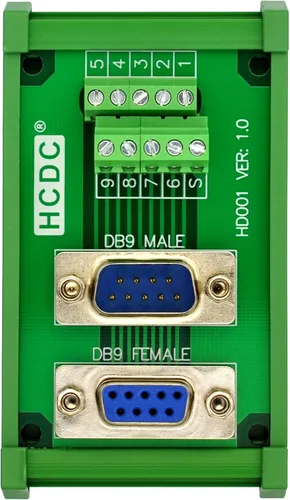 Vista 3 de Placa de ruptura del bloque de terminales del módulo de interfaz macho-hembra del montaje en carril DIN D-SUB (DB9)