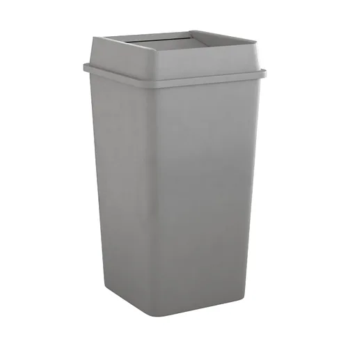 Vista 18 de Bote de basura comercial cuadrado beige de 19 galones para escuela, hotel, oficina, almacén, centro comercial, restaurante