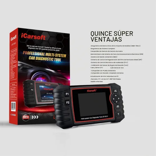 Vista 6 de iCarsoft - Herramienta de diagnóstico profesional multisistema LR V2.0 compatible con Landrover/Jaguar, actualización de reseteo de aceite ABS SRS