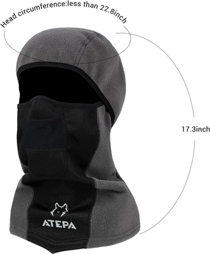 Vista 5 de ATEPA Pasamontañas de esquí, resistente al viento, transpirable, máscara facial para hombres y mujeres, motociclismo, ciclismo, correr, snowboard