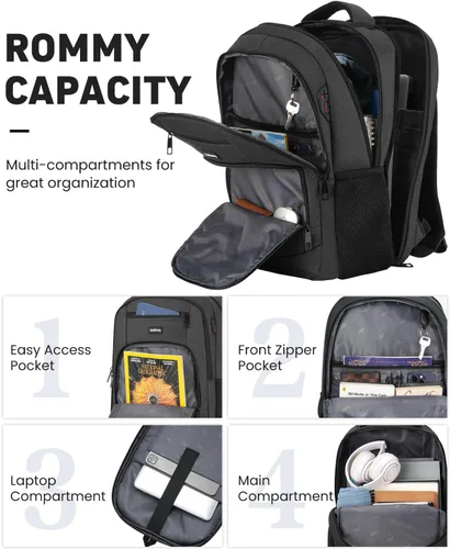 Vista 2 de kadilong Mochilas escolares para adolescentes y niños, mochila para laptop para hombre, bolsa de computadora universitaria con puerto de carga USB