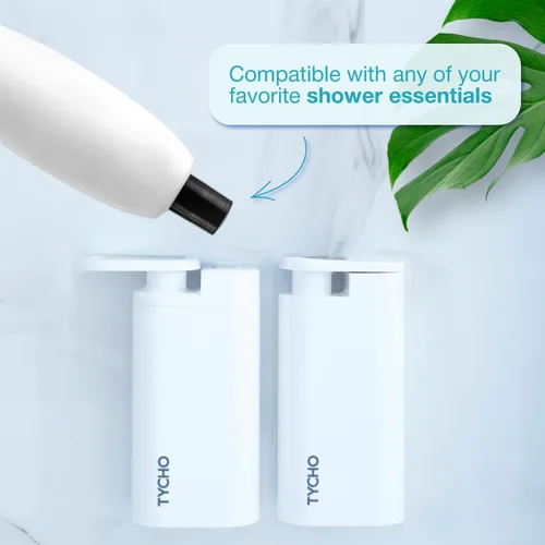 Vista 6 de TYCHO Dispensadores de ducha y champú hidratante y acondicionador hidratante (2+2) – No necesita herramientas para champú y acondicionador Champú