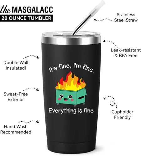 Vista 3 de MASGALACC Accesorios de escritorio Dumpster Fire Regalos para mujeres hombres compañeros de trabajo empleados - divertidos accesorios de escritorio