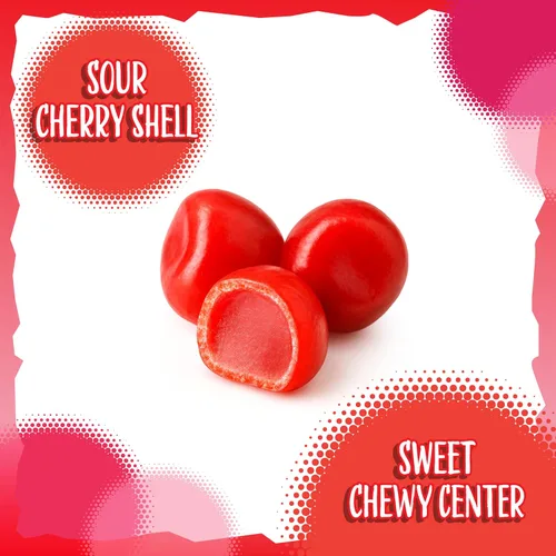 Vista 3 de Cherry Sours Candy, 36 mini paquetes envueltos individualmente