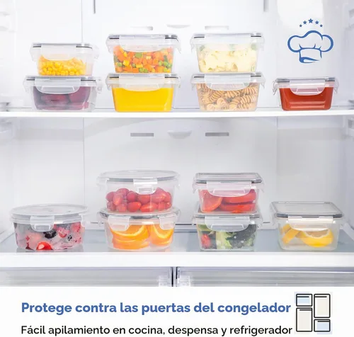 Vista 6 de Chef's Path Juego de 32 piezas de contenedores herméticos de almacenamiento de alimentos con tapas de fácil cierre, 16 contenedores y tapas