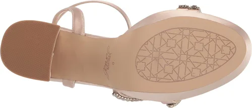 Vista 4 de Jewel Badgley Mischka Rochel - Tacón de bloque de plataforma con correas adornadas con piedras preciosas
