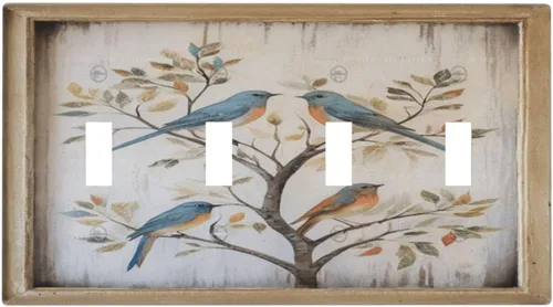 Vista 66 de Cubiertas Decorativas para Interruptores de Luz Arte de Pájaros BirdArt 1 Gang Salida Dúplex Individual Placa de Pared Placa de Interruptor Placa