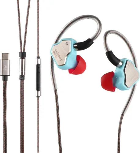 Vista 13 de Linsoul 7Hz Salnotes Zero HiFi 10mm controlador dinámico auricular que se ajusta al oído IEM con diafragma compuesto de metal, placa frontal