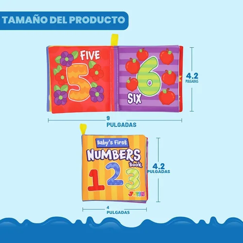 Vista 7 de JOYIN 12 libros de baño, tela no tóxica, libros de tela suave arrugada, impermeables, para bañera y piscina y educación temprana, primeros juguetes