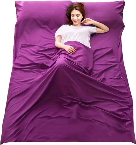 Vista 18 de Sleeping Bag Liner, Camping Travel Home Bed Sheet Compact Sacks Lightweight Breathable Machine Washable Travel Sheet, Multi Size Foldable Pouch
