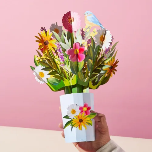 Vista 6 de Lovepop Ramo de flores de Susan de ojos negros – Ramo de flores de papel amarillo 3D para ella, amiga, mamá, compañera de trabajo