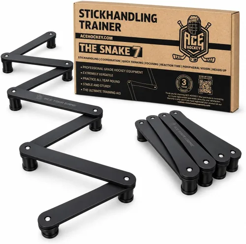 Vista 9 de ACE HOCKEY The Snake Stickhandling Trainer – Adjustable Hockey Training Aid for Puck Control, Quick Hands, Reaction Time & Coordination – Snake 5