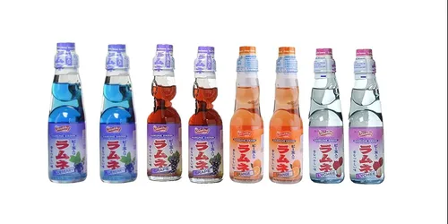 Vista 2 de RAMUNE - Refresco japonés variedad, paquete de 8, 6.76 onzas líquidas cada uno (arándano, uva, naranja, lichi (2 de cada uno))