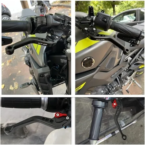 Vista 6 de DOUKI Para Yamaha FZ6 FZ 6 FAZER 2004-2010 Manijas de motocicleta Manillar CNC Aluminio Ajustable Palancas de Embrague de Freno (Color: Negro)