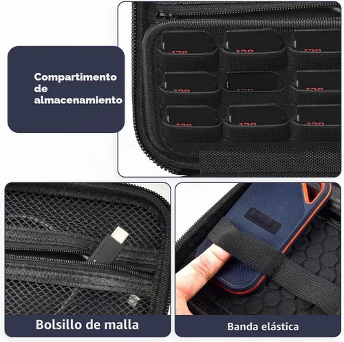 Vista 3 de PAIYULE Funda dual SSD para 2 SSD portátiles SanDisk Extreme y Extreme PRO Negro