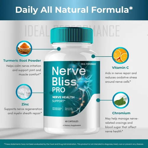 Vista 6 de Nerve Bliss Pro Capsules, Nerve Bliss for Neuroathy Advanced Nerve Health Suplemento Píldoras - Máxima fuerza, circulación saludable natural