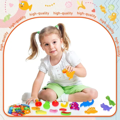 Vista 6 de Paquete de 5 rompecabezas de madera Tangram para niños, rompecabezas hexagonal de madera, bloques de rompecabezas con formas geométricas