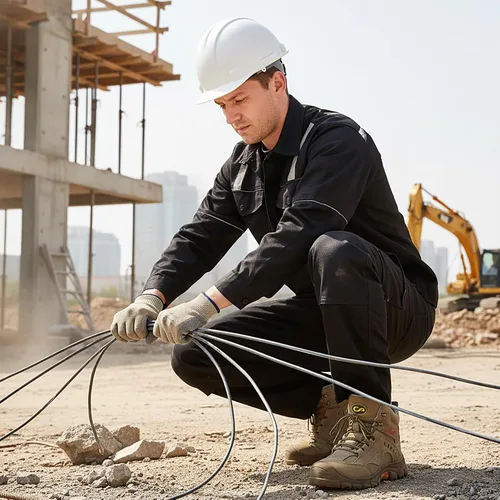 Vista 2 de Ablanczoom Botas de trabajo para hombre con puntera de acero – ASTM F2412-24 Calzado de construcción antideslizante cómodo, transpirable y duradero