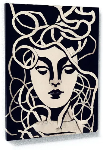 Vista 10 de Sense Canvas Medusa Greek Mythology 2 - Lienzo decorativo para decoración del hogar, póster grande de 30 x 40 / 0.75 pulgadas Medusa Mitología