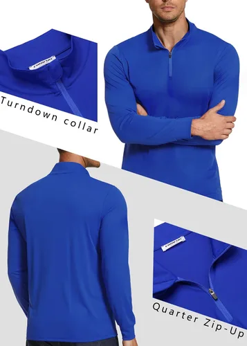 Vista 3 de COOrun Mens Polo Shirt Long Sleeve Outdoor Performance Tactical Long Sleeve Moisture-Wicking