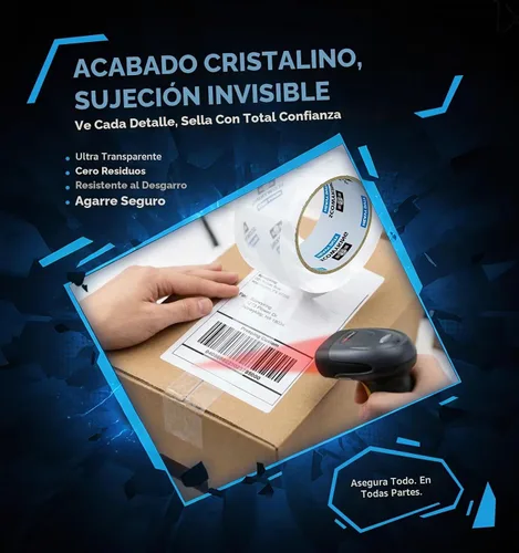 Vista 4 de 12 Rollos de Cinta de Embalaje Transparente, 4,7 cm x 62 m, 0,07 mm de Grosor - Cinta de Envío Resistente para Mudanzas, Sellado de Cajas, Embalaje