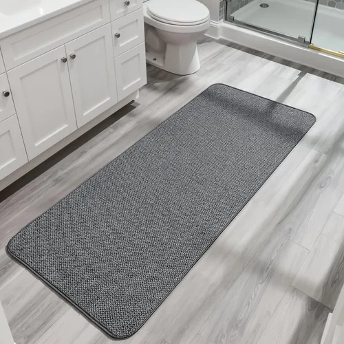 Vista 9 de Tapete de baño ultrafino, con base de goma, antideslizante, secado rápido, lavable a máquina, pelo bajo, absorbente, para ducha exterior, fregadero