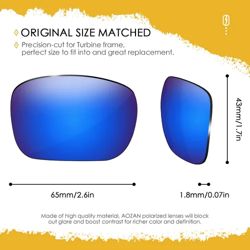 Vista 2 de Lentes de repuesto ANSI Z87.1 para gafas de sol Oakley Turbine OO9263